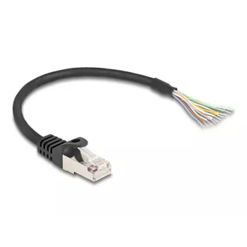 DeLOCK laidas RJ50 kištukas į atvirus laido galus S/FTP 0,25 m juodas