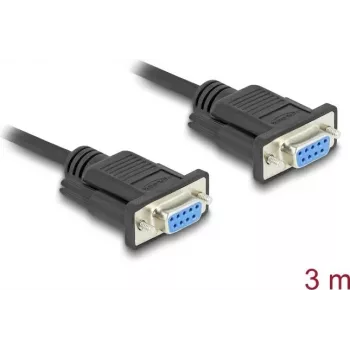 DeLOCK 86825 serijinis kabelis juodas 3 m DB-9