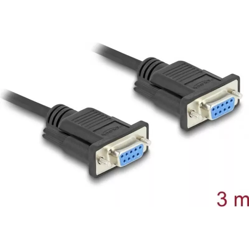 DeLOCK 86825 serijinis kabelis juodas 3 m DB-9