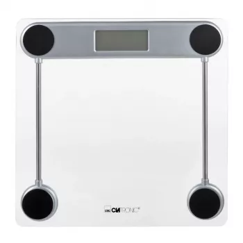 Asmeninės elektroninės svarstyklės CLATRONIC PW 3368 — maks. 150 kg, tikslumas 100 g, stiklinė platforma