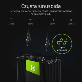 Green Cell INV11 maitinimo adapteris automobiliui 2000 W juodas