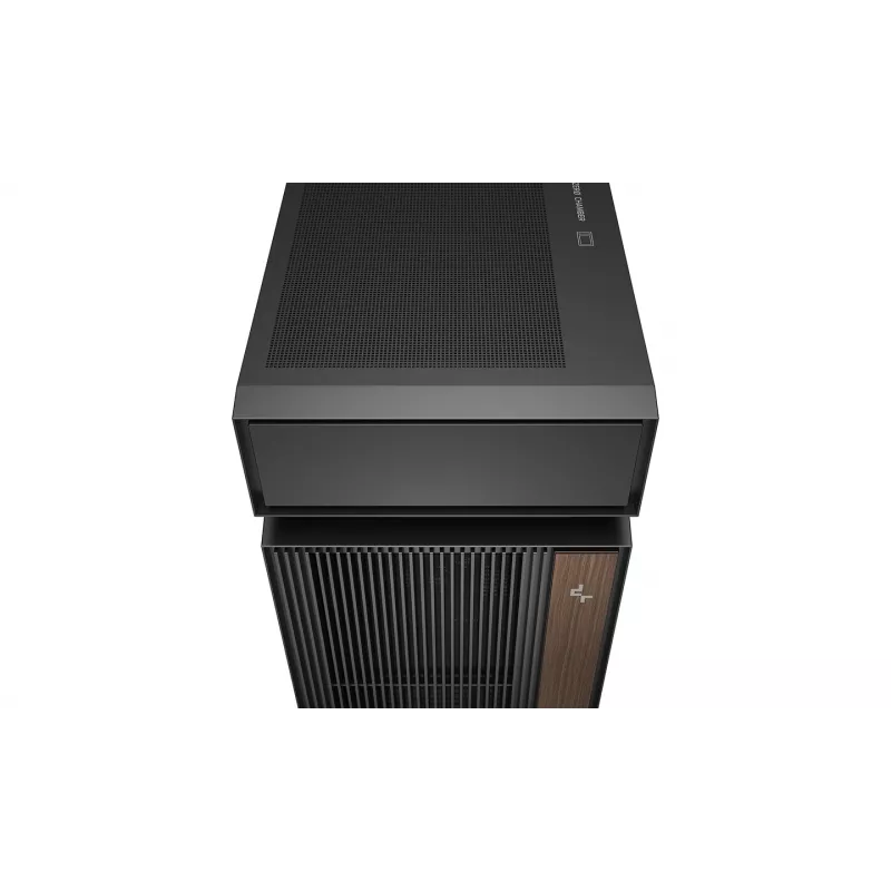 PC korpusas DeepCool CL660 Juoda — ATX/Micro-ATX/Mini-ITX, grūdintas stiklas, 2x3,5 inch + 1x2,5 inch, priekyje 140 mm, viršuje/gale 120-140 mm