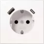 Kištukinis lizdas, tipas F, Jung LS1520-15CAWW, 16 A, 50/60 Hz, IP20, plastikinis korpusas, USB 5 V