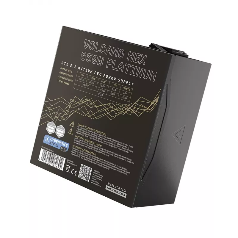Maitinimo blokas MODECOM Volcano Hex 850W Platinum modulinis ATX 850 W 80 Plus Platinum