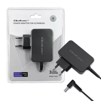 Kintamosios srovės maitinimo adapteris QOLTEC 51033 nešiojamiesiems kompiuteriams, 45 W, 19.5 V, 2.31 A, 220–240 V, patalpų, juodas, 1.7 m kabelis