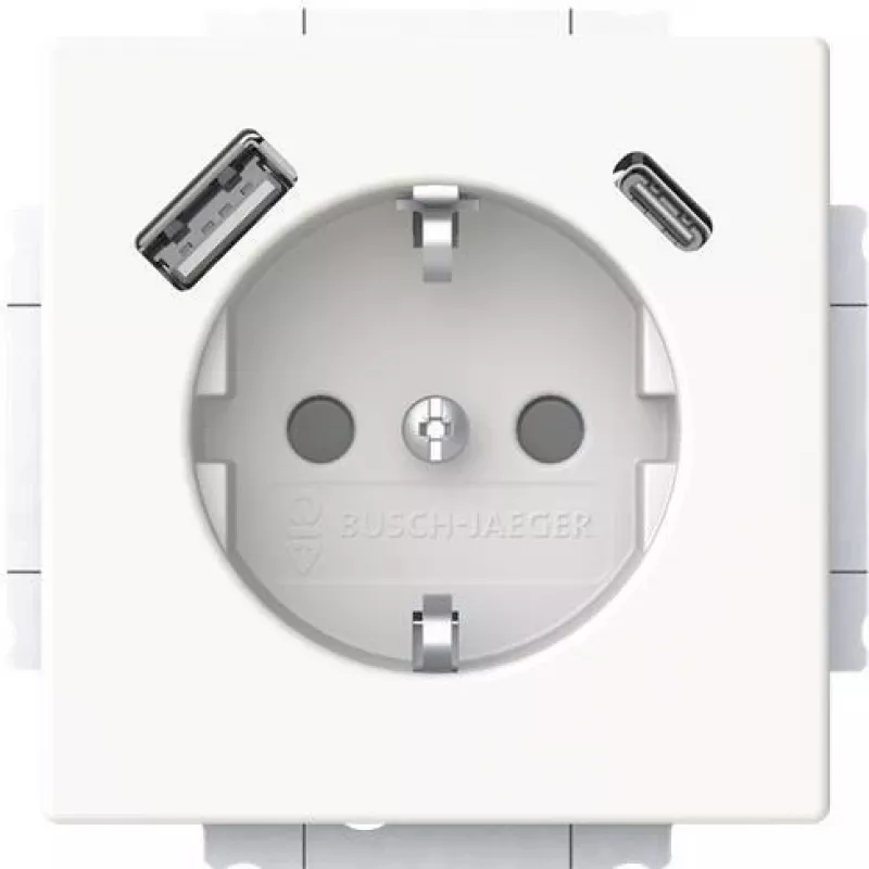 Busch-Jaeger SCHUKO kištukinis lizdas USB-A+C 20 EUCB2USBAC-884 (2CKA002011A6310)