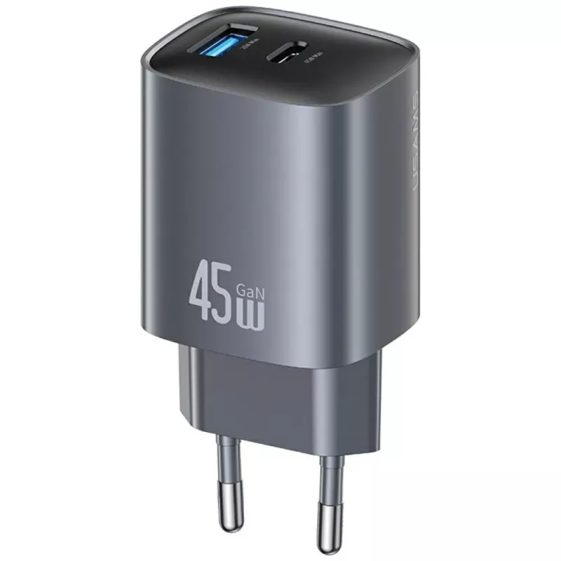 Įkroviklis T66 45W CC290 GaN Greitas įkrovimas sidabrinis
