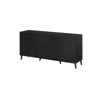 Komoda cama meble Nova 155x40x72 cm juoda matinė, MDF rėmas 16 mm, durys 18 mm