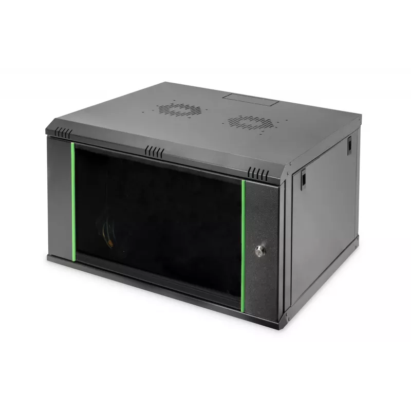 Prie sienos montuojamas stovas Digitus DN-19 07U-6/6-EC-SW