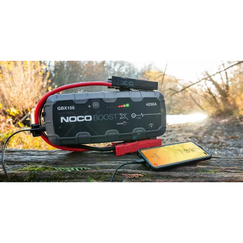 Transporto priemonės paleidimo starteris NOCO GBX155, 4250 A išėjimo srovė, 99 Wh Li‑Ion, 60 W įkrovimas, IP65, integruotas 500 lm LED žibintuvėlis