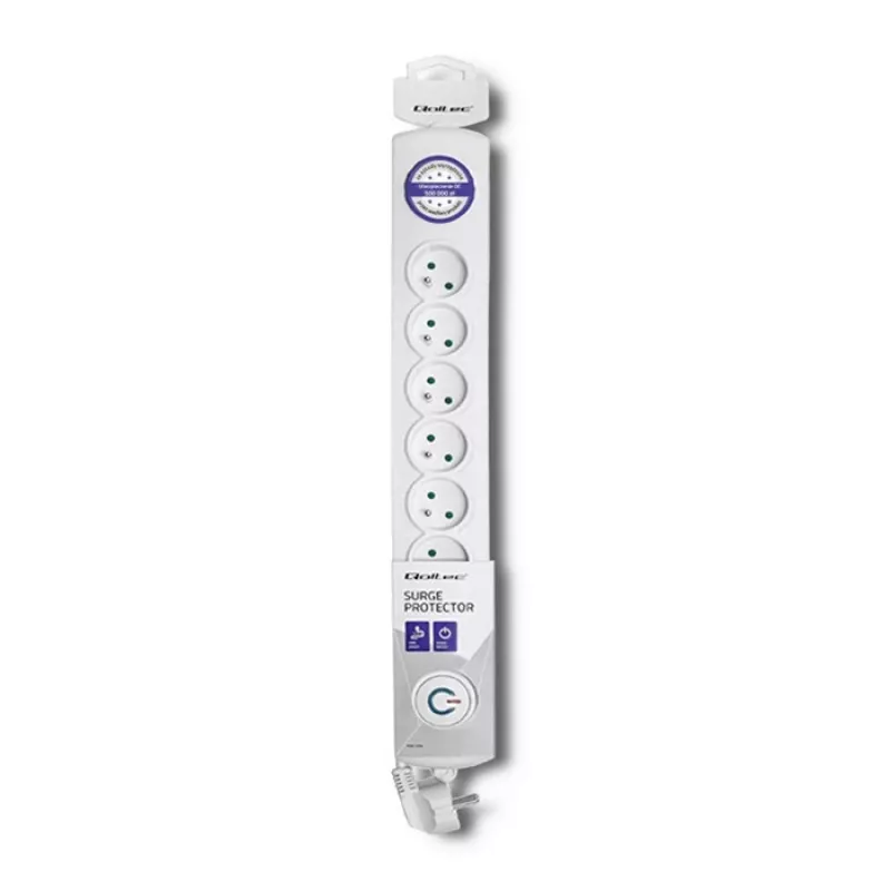 Apsauginis filtrų lizdas Qoltec 50293 Baltas 8 AC lizdai 230 V