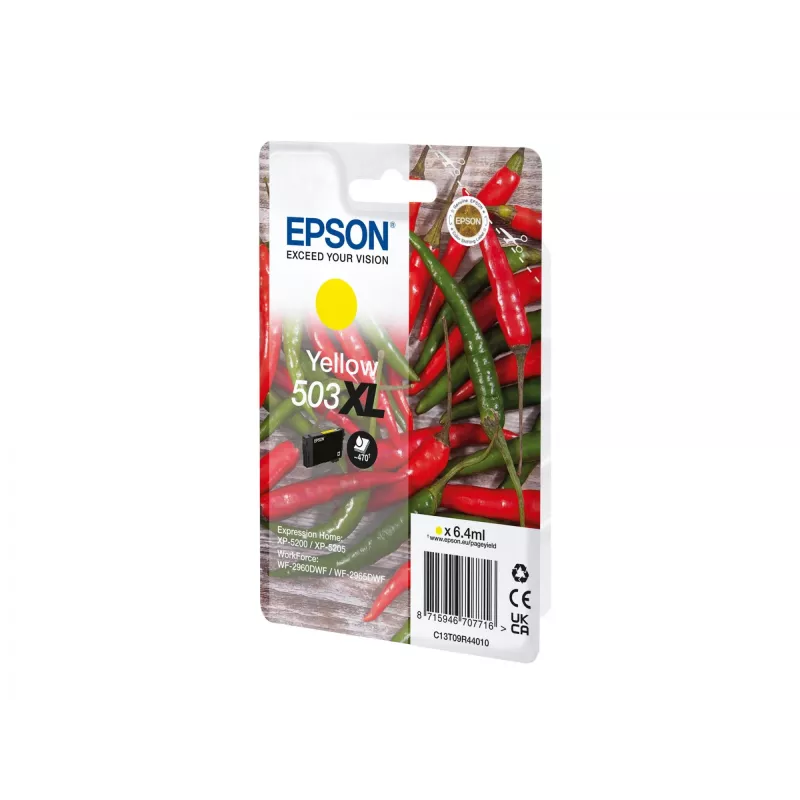 Rašalo kasetė Epson 503XL geltona, Originali didelės (XL) talpos, 6,4 ml, vienos pakuotėje