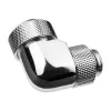 Alphacool Eiszapfen 13 mm HardTube įsukama jungtis 90° pasukama G1/4 - kampinė užspaudžiamoji jungtis skysčio aušinimo sistemai - chromuota