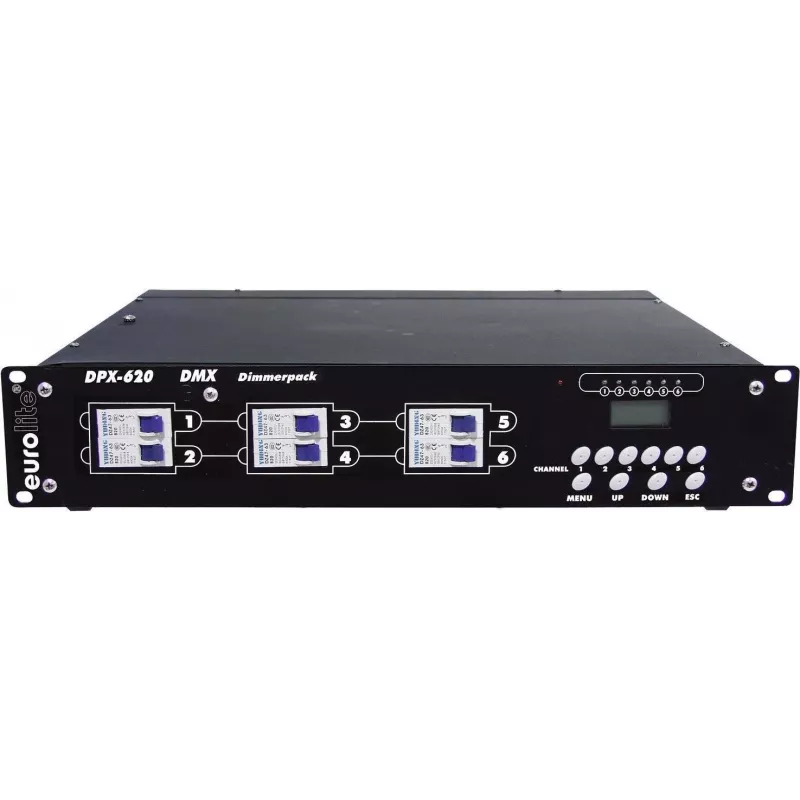 Apšvietimo dimerių blokas EUROLITE DPX-620 6 kanalų 230V