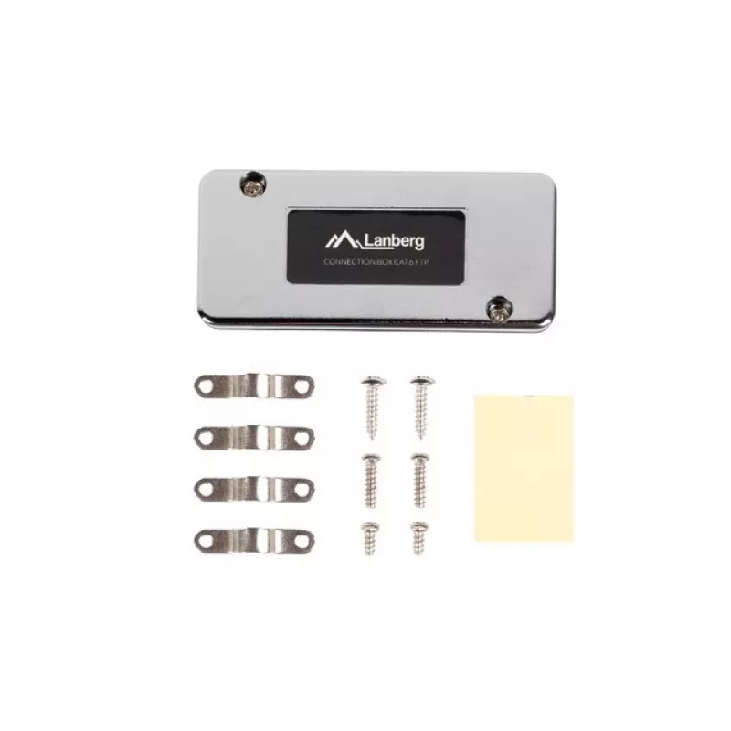 LANBERG tinklo jungiamoji dėžutė PLC-6SL1-S, Cat6 S/FTP (S-STP), sidabrinė, 82×35×23 mm