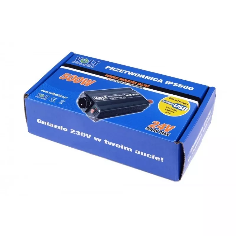 Maitinimo keitiklis AZO 350/500W 24V į 230V modelis 4PRZ24230IPS500, 350W nuolatinė / 500W pikinė galia