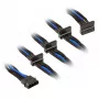 SilverStone 4-Pol-Molex į 4x SATA kabelis, 300 mm - juoda/mėlyna