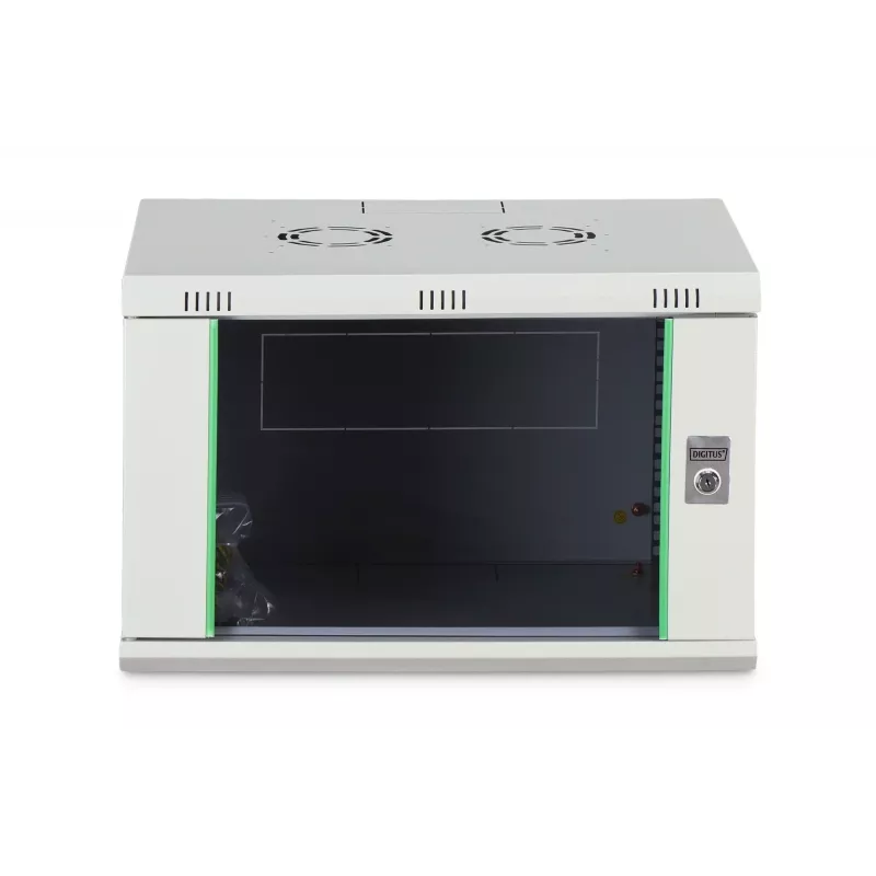 Prie sienos montuojama 19 colių stovo spinta DIGITUS Dynamic‑N DN-37100, 7U, 600x450 mm (PxG), IP20, šviesiai pilka, nesurinkta
