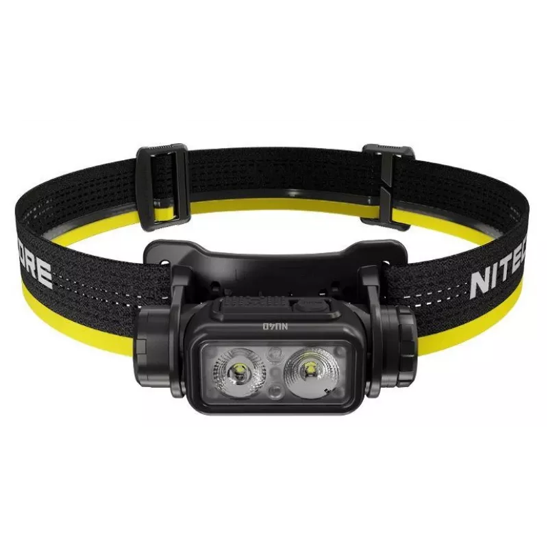 Priekiniai žibintuvėliai su dirželiu Nitecore NU40 juodas LED 2 lempos IP68