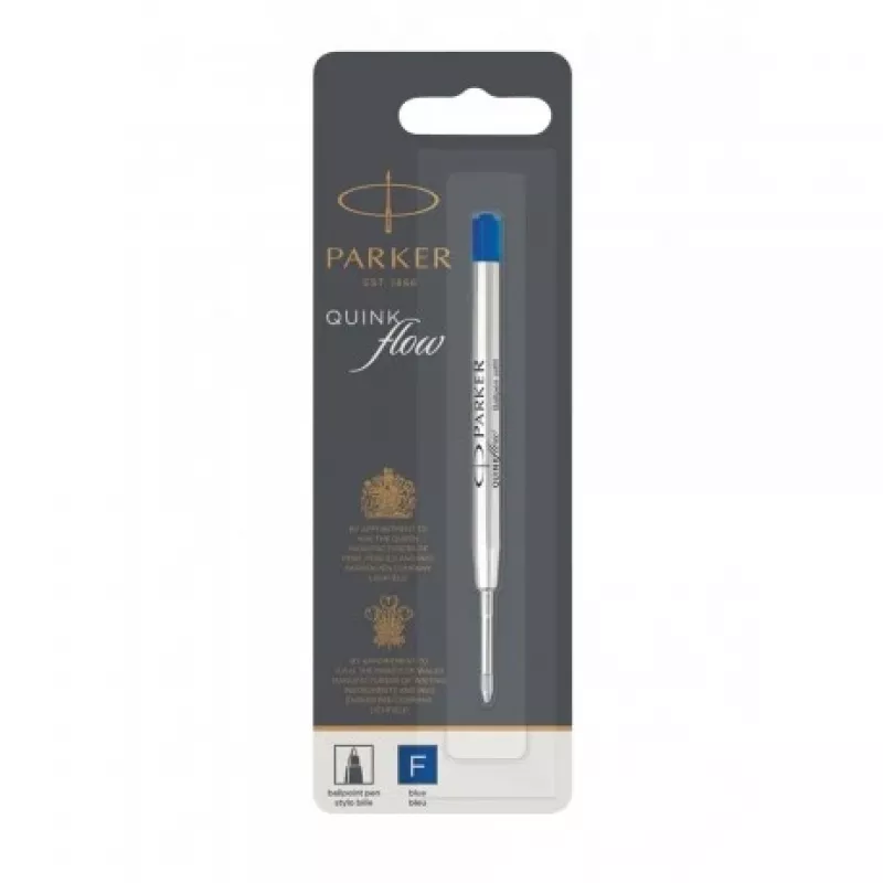 Parker Quinkflow rašiklio šerdelė F mėlyna Ballpoint Pen (lizdinė pakuotė)