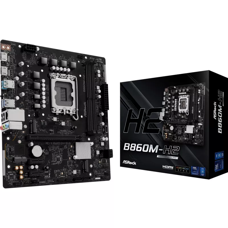 ASRock B860M-H2 DDR5 LGA1851 Micro-ATX pagrindinė plokštė