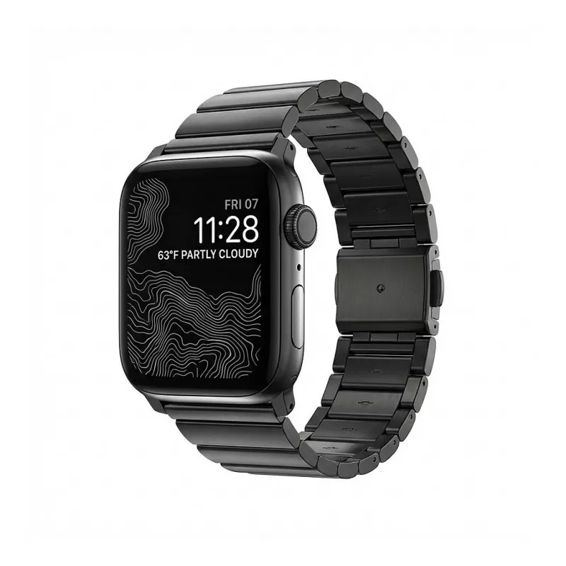 Laikrodžio dirželis Nomad Stainless Steel Graphite Juoda V2 skirtas 42/44/45/49mm