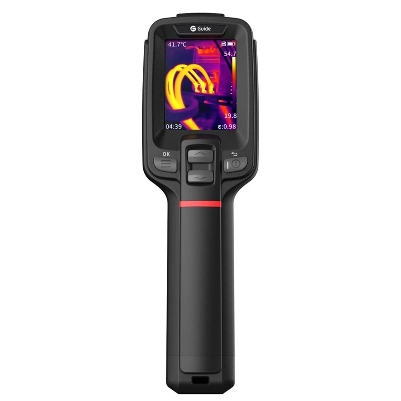 Šiluminio vaizdo kamera Guide Sensmart E1+ — 120×90 px terminis jutiklis, 240×180 px maks., 2,4 colio LCD, Wi‑Fi, IP54, -20–550°C