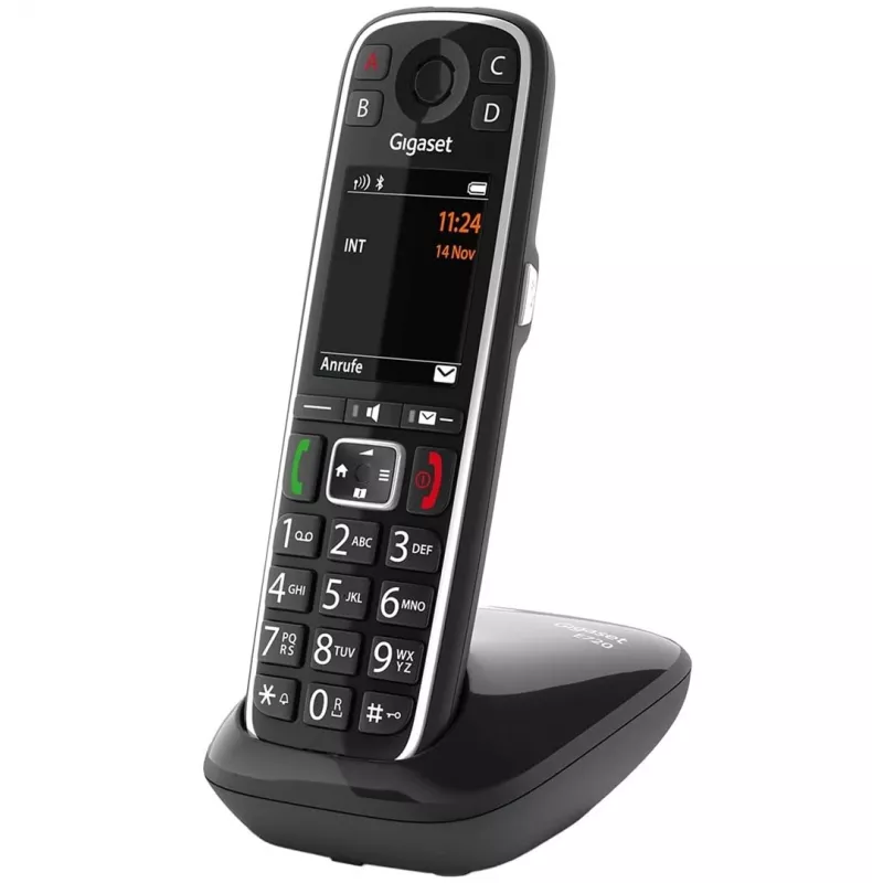 Gigaset E720 Analoginis/DECT telefonas su skambučio numerio atpažinimu Juodas