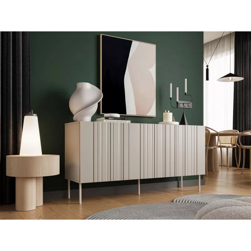 Komoda cama meble ISLA 1505x400x750 mm, matinė smėlio spalva, medžio drožlių plokštė