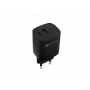 NATEC laidinis mobiliųjų įrenginių įkroviklis NUC-2141, 30W, USB-C PD 3.0 + USB-A QC 3.0, 110–240V, juodas