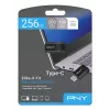 USB atmintinė PNY Elite-X 256 GB USB Type-C 3.2 Gen 1 (Skaitymas 200 MB/s, Rašymas 100 MB/s) Juoda