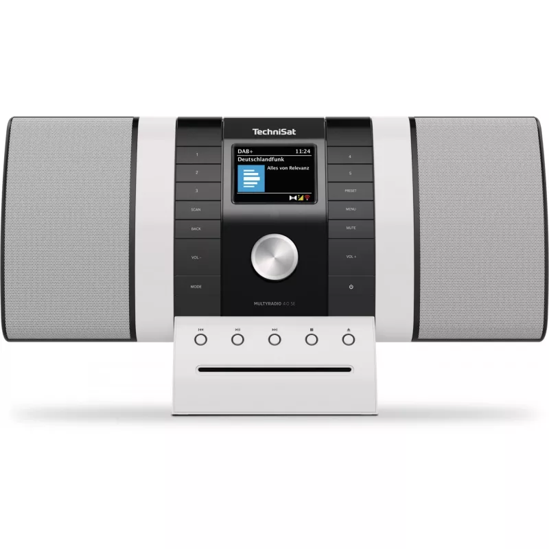 Nešiojamasis radijas TECHNISAT Multyradio 4.0 SE juodos/baltos spalvos su Bluetooth ir USB