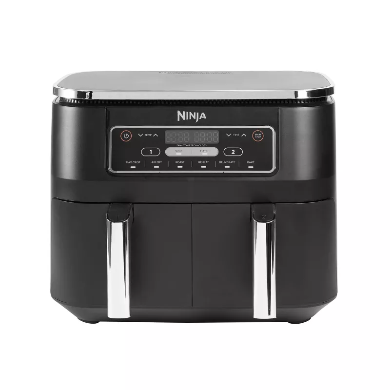Ninja AF300 Dvigubas 7,6 L Laisvai pastatomas 1690 W Karšto oro gruzdintuvas Juodas