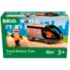 Keleivinis traukinys BRIO 63604700 oranžinės-juodos spalvos, medinis žaislinis traukinio rinkinys, suderinamas su BRIO bėgiais