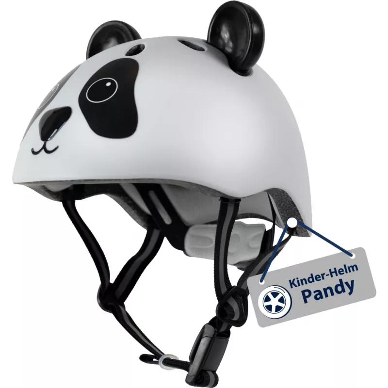 Vaikiškas šalmas HUDORA Pandy baltas/juodas, dydis 44–47 cm