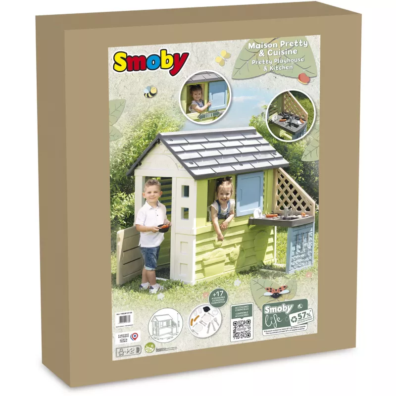 Ant grindų statomas žaidimų namelis Smoby 810738, Simba‑Dickie, lauko, 1 durys, įvairiaspalvis, nuo 2 metų