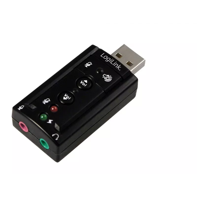 Išorinė USB garso plokštė LOGILINK UA0078, 7.1 kanalo, USB sąsaja, kompaktiška 124×194×34 mm, 80 g