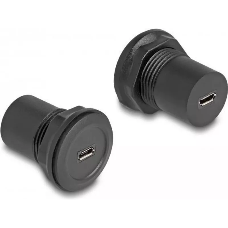 DeLOCK USB 2.0 Type Micro-B į USB 2.0 Type Micro-B įmontuojama jungtis juoda