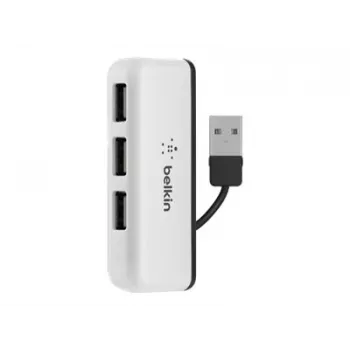 Belkin USB 2.0 4 prievadų kelionių koncentratorius, sidabrinis, F4U021bt