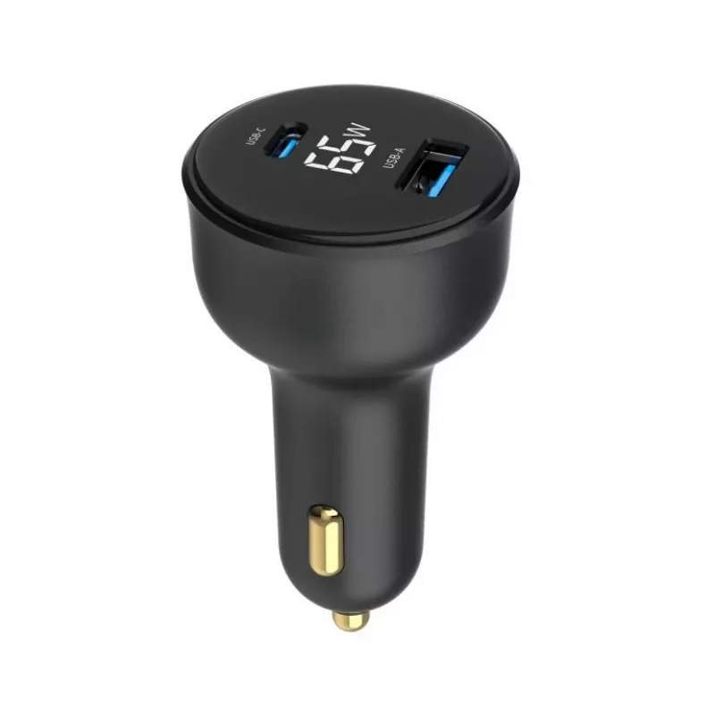 MOBILUSIS ĮKROVIKLIS AUTOMOBILIUI USB 2 PORT/TA-UC-AC2PD30LCD-CAR01 GEMBIRD