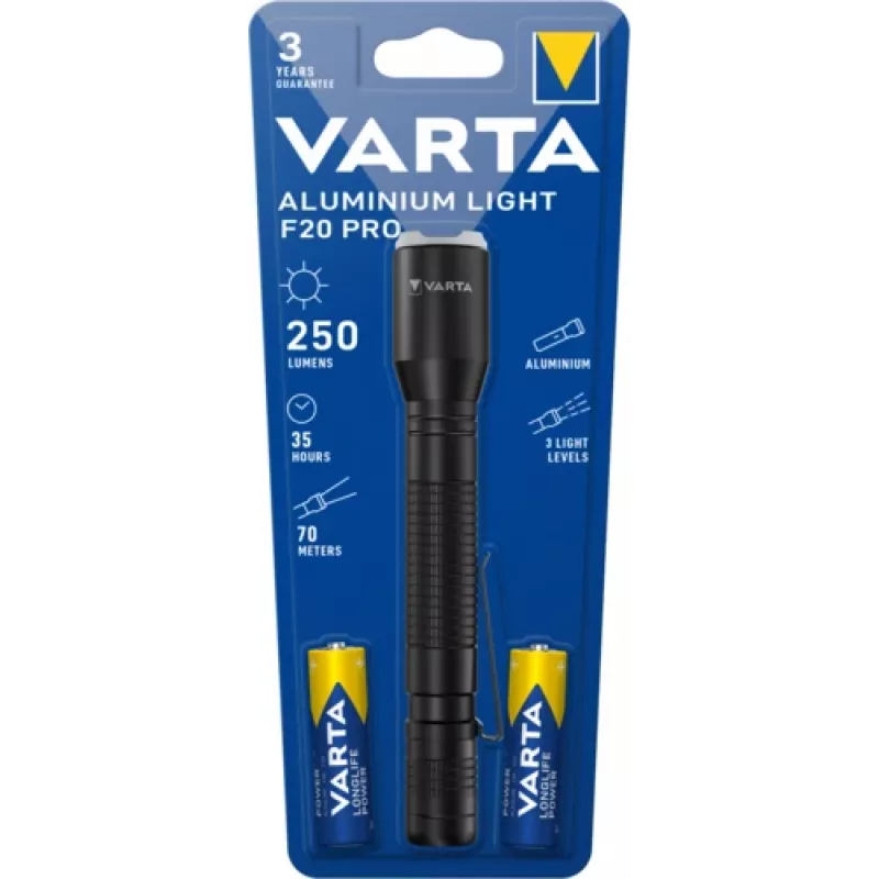 Rankinis žibintuvėlis Varta Aluminium Light F20 Pro LED 250 lm 7 lempos