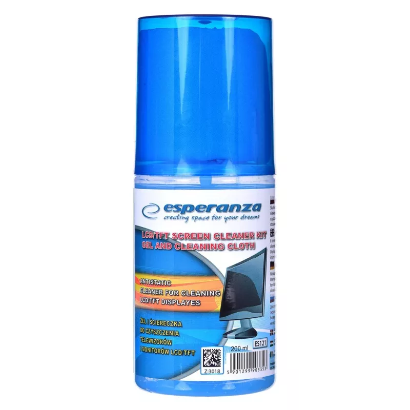 Ekrano valymo rinkinys ESPERANZA ES121, skirtas LCD/TFT/Plazminiams ekranams, 200 ml