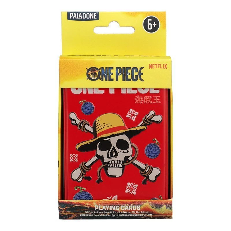 Lošimo kortos Paladone One Piece metalinėje dėžutėje – standartinio kaladės dydžio