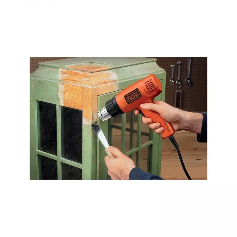Karšto oro pistoletas Black & Decker KX1650 — 1750 W, iki 600 °C, oro srautas 570–740 l/min, 2 m laidas, 600 g