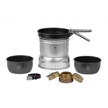Žygių viryklė Trangia 27-5/UL lengvas virimo rinkinys — 1 L puodas, 18 cm keptuvė, 1 virimo zona, 745 g