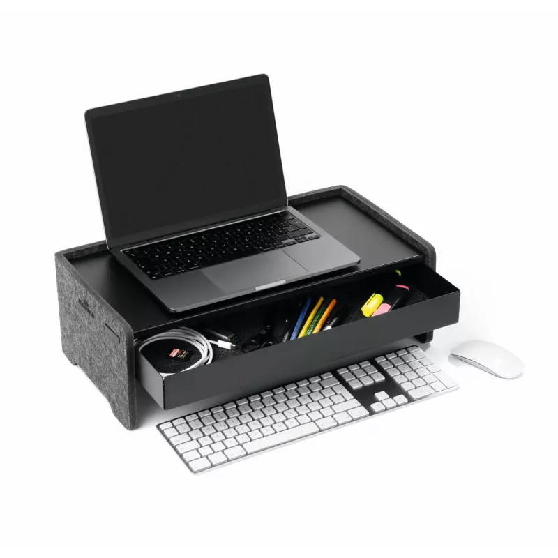 Stalčius Durable 508201 monitoriaus laikiklio priedas juodas metalinis 468 mm plotis 221 mm gylis 53 mm aukštis