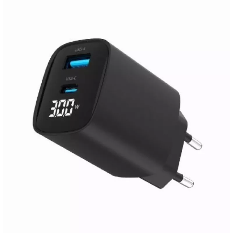 Mobiliųjų įrenginių įkroviklis Gembird TA-UC-PDQC30LCD-BK-01 Greitas įkrovimas Juodas