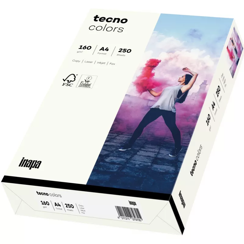 Inapa Tecno colors white A4 — 250 lapų, 160 g/m²