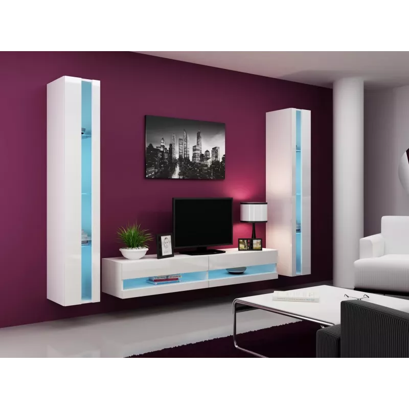Cama lentynų blokas VIGO NEW 180/40/30 baltas/baltas blizgesys