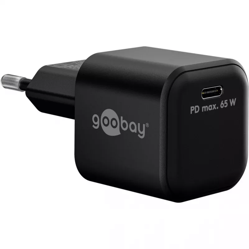 USB-C įkrovimo rinkinys GOOBAY 74774 — 65 W įkroviklis su 1 m tekstiliniu USB-C laidu
